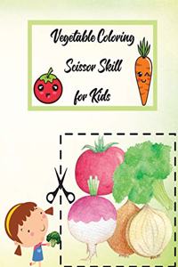 Vegetable Coloring Scissor Skills for Kids