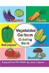 Vegetables Cartoon Coloring Book