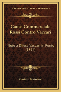Causa Commerciale Rossi Contro Vaccari