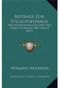 Beitrage Zur Stickstofffrage