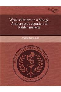 Weak Solutions to a Monge-Ampere Type Equation on Kahler Surfaces