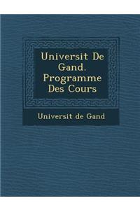 Universit de Gand. Programme Des Cours