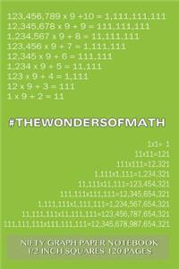 #WONDERSOFMATH Nifty Graph Paper Notebook 1/2 inch squares 120 pages