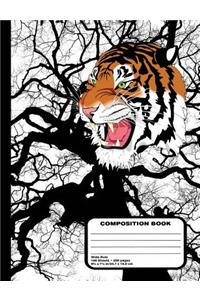 Wild Tiger Composition Notebook 200 Wide Ruled Pages