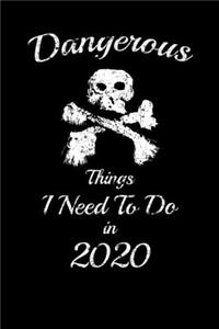 Dangerous Things I Need To Do in 2020 Humorous Minimalist Lined Notebook