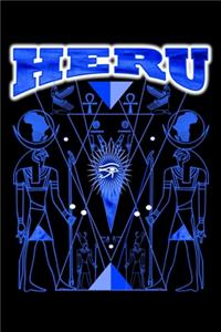 Heru: Kemetic Esoteric Ancient Egyptian Art Journal/Notebook Blank Lined Ruled 6x9 120 Pages