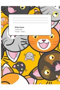 Wide Ruled Composition Book 150 Pages 75 Sheets: Blank Composition Book