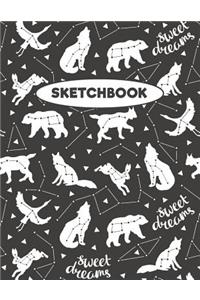 Sketchbook: Animal Constellations & Astronomy Stars: 120 Pages of 8.5