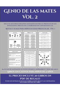 Libros educativos para niños de 4 años (Genio de las mates Vol. 2)