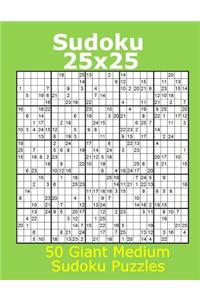 Sudoku 25x25 50 Giant Medium Sudoku Puzzles