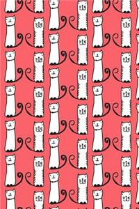 Journal Notebook For Cat Lovers Funny Tall Cats Pattern 6