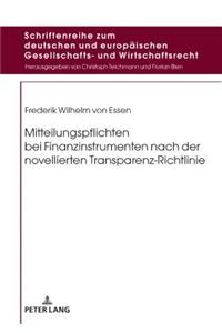 Mitteilungspflichten Bei Finanzinstrumenten Nach Der Novellierten Transparenz-Richtlinie