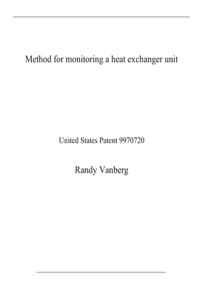 Method for monitoring a heat exchanger unit