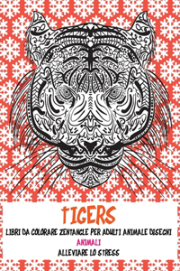 Libri da colorare Zentangle per adulti - Disegni animali alleviare lo stress - Animale - Tigers