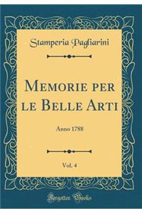 Memorie Per Le Belle Arti, Vol. 4: Anno 1788 (Classic Reprint)