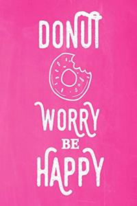 Pastel Chalkboard Journal - Donut Worry Be Happy (Pink)