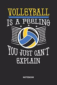 Volleyball Is A Feeling You Just Can't Explain Notebook