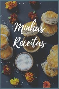 Minhas Receietas Caderno de Receitas Para Anotações - Presente Para Cozinheiros e Chefs de Cozinha 110 Folhas 15,24 x 22,86 cm