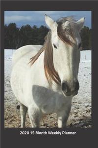 Plan On It 2020 Weekly Calendar Planner - White Horse Just Hanging Out