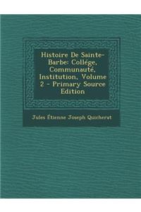 Histoire de Sainte-Barbe