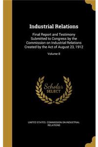 Industrial Relations: Final Report and Testimony Submitted to Congress by the Commission on Industrial Relations Created by the Act of August 23, 1912; Volume 8