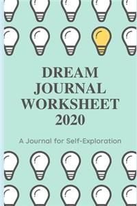 Dream Journal Worksheet 2020