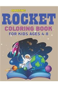 Amazing Rocket Coloring Book for Kids Ages 4-8