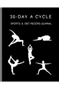 30-day A Cycle, Sports & Diet Record Journal