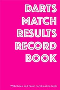 Darts Match Results Record Book