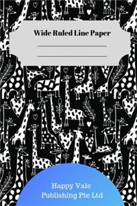 Cute Giraffe Theme Wide Ruled Line Paper