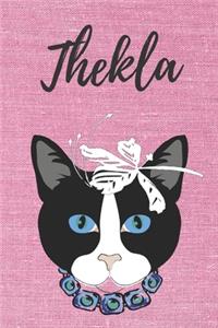 personalisiertes Notizbuch Katze / Journal / Malbuch / Tagebuch / Kritzelbuch / DIN A5 / Geschenk Thekla