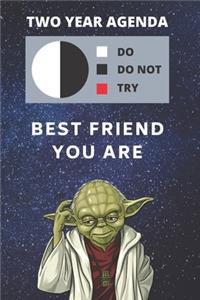 2020 & 2021 Two-Year Daily Planner Gift For Best Friend - Funny Yoda Quote Appointment Book - Two Year Weekly Agenda Notebook