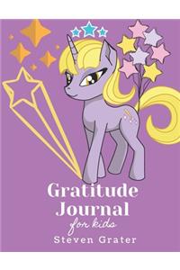 Gratitude Journal For Kids Unicorn - Stars - Pink