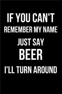 If You Can't Remember My Name Just Say Beer I'll Turn Around