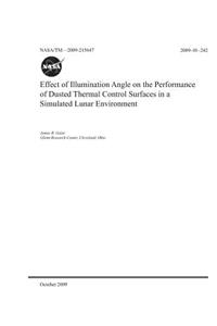 Effect of Illumination Angle on the Performance of Dusted Thermal Control Surfaces in a Simulated Lunar Environment