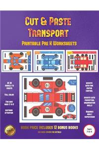 Printable Pre K Worksheets (Cut and Paste Transport)