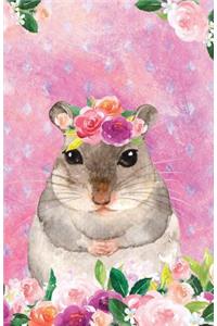 Journal Notebook For Animal Lovers Hamster In Flowers