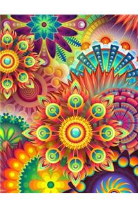 Floral Abstract Notebook - Wide Ruled