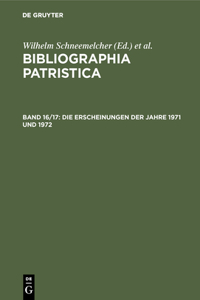 Erscheinungen der Jahre 1971 und 1972