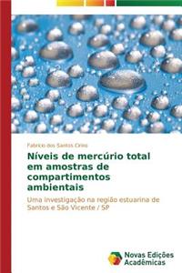 Níveis de mercúrio total em amostras de compartimentos ambientais