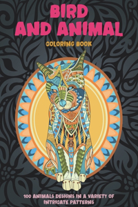 Bird and Animal - Coloring Book - 100 Animals designs in a variety of intricate patterns