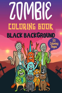 Zombie Coloring Book Black Background