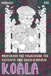 Malbücher für Erwachsene für Bleistifte und Kugelschreiber - Mandala - Tier - Koala