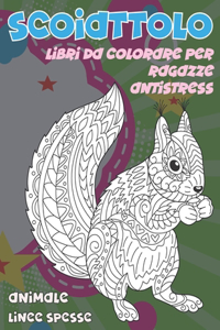 Libri da colorare per ragazze antistress - Linee spesse - Animale - Scoiattolo