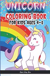 Unicorn Coloring Book For kids ages 4-8