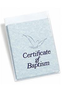 Certificate of Baptism - Blue Folded Parchment Paper (Package of 6)