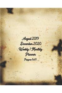 August 2019 - December 2020 Weekly / Monthly Planner Papyrus 8x10