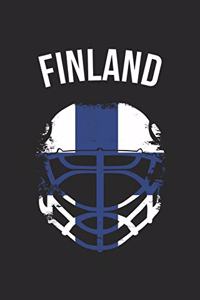 Finland Flag Hockey Helmet - Gift for Hockey Player - Finland Hockey Notebook - Hockey Diary