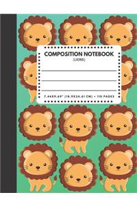 Composition Notebook Lions