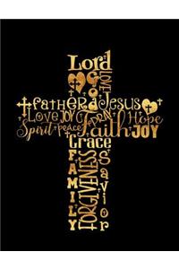 Bible Study Planner Journal Notebook Gold Cross